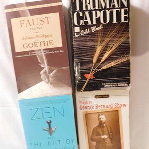 Four Paperback Books Assorted Titles & Authors Capote - George Shaw - Zen -Faust